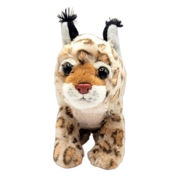2/$15 Wild Republic Realistic Bobcat Plush Brown 9" Cub Sitting Stuffed Spotted - Picture 2 of 9